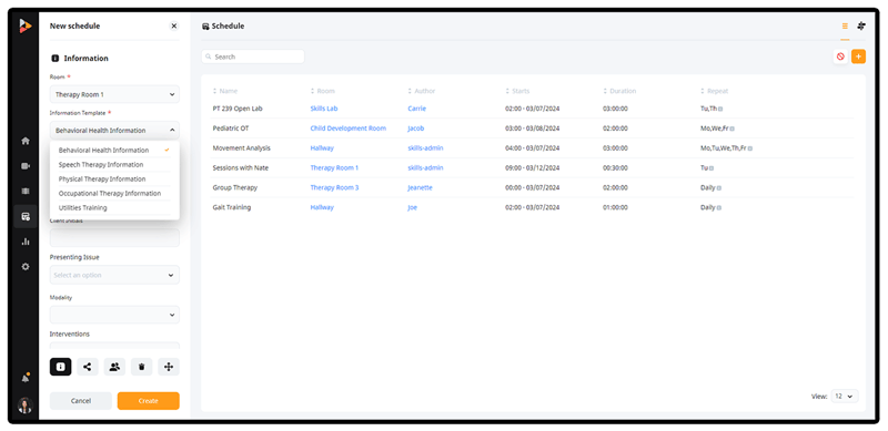 valt schedule page